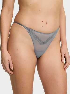 Sheer Shine Rose  String Bikini Panty