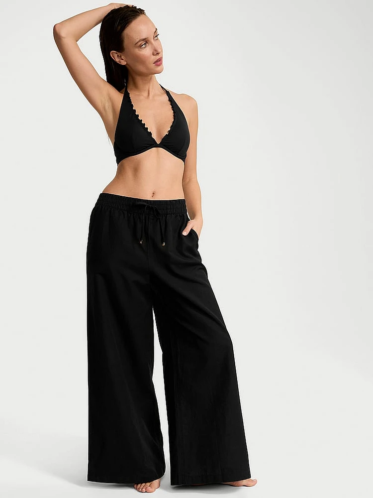 Beachwear Linen Wide-Leg Pants