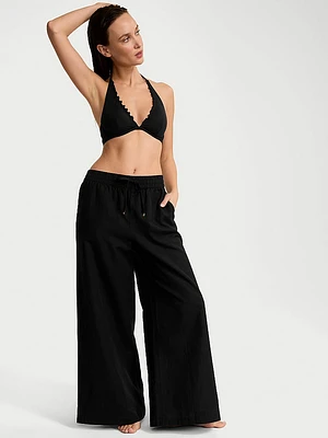 Beachwear Linen Wide-Leg Pants