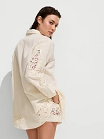 Beachwear Linen Lace-Trim Shirt
