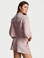 Modal-Cotton 3/4-Sleeve Flyaway Shirt & Short Pajama Set