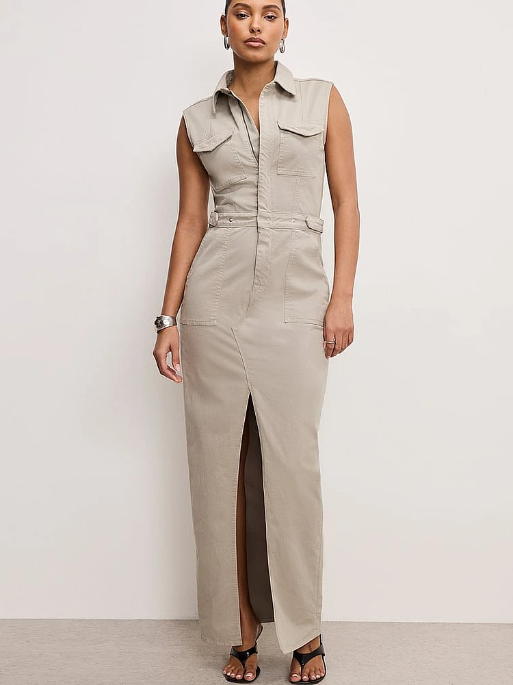 Fit For Success Twill Maxi Dress