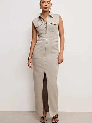 Fit For Success Twill Maxi Dress