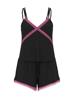 Wink Lace-Trim Tank & Shorts Set