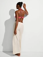 Beachwear Linen Lace-Trim Pants