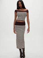 Tucker Knit Midi Skirt