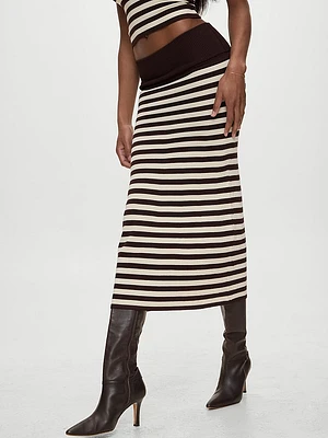 Tucker Knit Midi Skirt