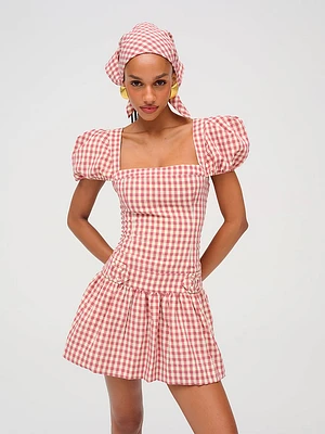 Georgia Gingham Short Sleeve Mini Dress