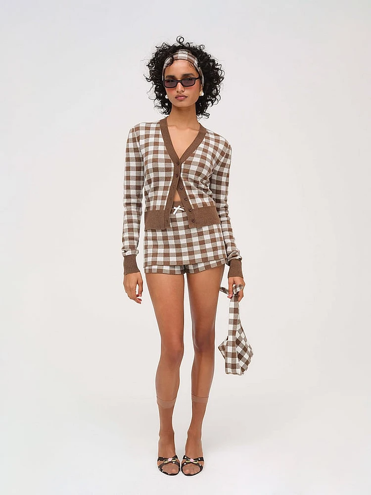 Gingham Knit Skort