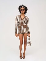 Gingham Knit Skort