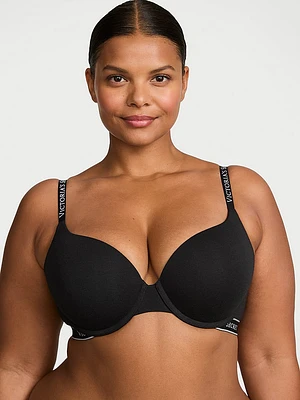 Pointelle Logo Perfect Shape Push-Up Bra