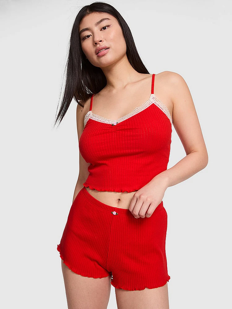 Drop Needle Pointelle Shorts