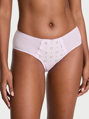 Stretch Cotton Eyelet Hiphugger Panty