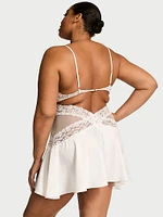 Dare to Dream Lace & Satin Flounce Slip Dress