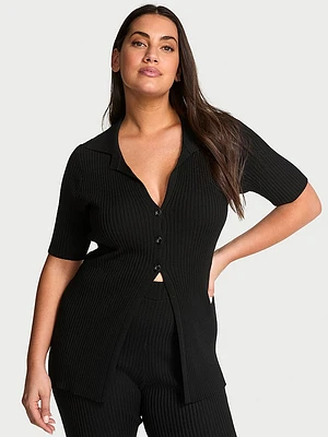 Luxe Ribbed Knit Flyaway Cardigan