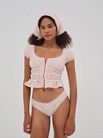 Petal Pink Gingham Cheeky Panty