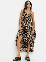 Tiered V-Neck Maxi Dress