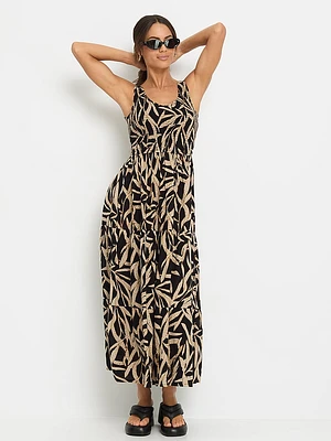 Tiered V-Neck Maxi Dress