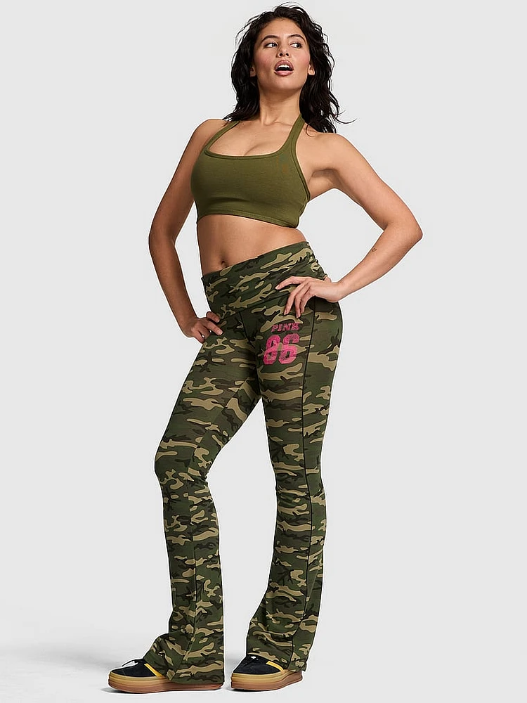 All-Day Cotton Foldover Flare Leggings