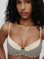 Jolene Striped Rib Bikini Top