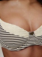 Jolene Striped Rib Bikini Top