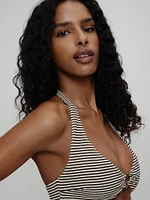 Beau Striped Rib Bikini Top