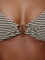 Beau Striped Rib Bikini Top