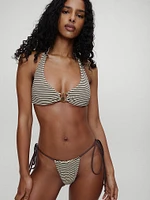 Beau Striped Rib Bikini Top