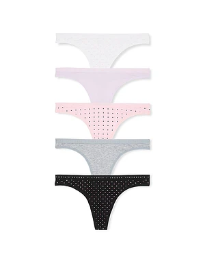 5-Pack Stretch Cotton Thong Panties