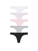 5-Pack Stretch Cotton Thong Panties