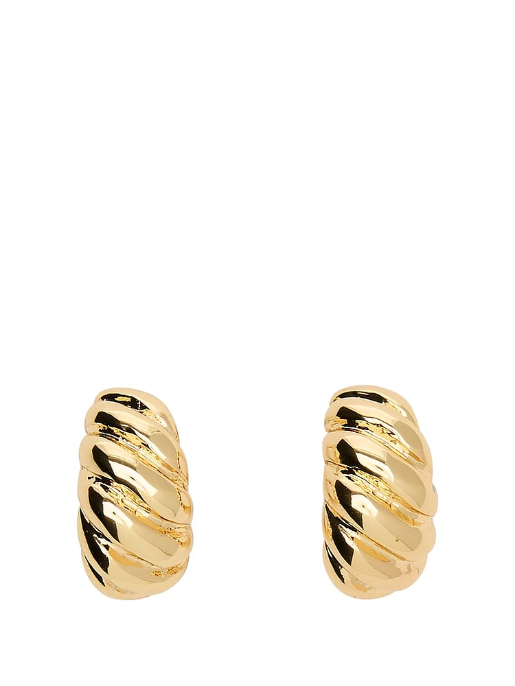 Small Gold Braided Hoop Earrings