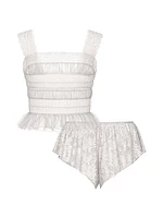 Dare to Dream Lace Sheer Cami & Flutter Short Set