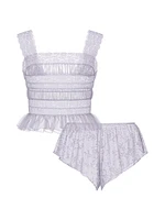 Dare to Dream Lace Sheer Cami & Flutter Short Set