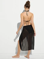 Beachwear Sheer Crinkle Midi Sarong