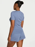 Pointelle Modal Henley Tee & Boxer Short Set