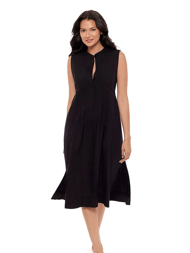 Pleated Beach Dress Cover Up