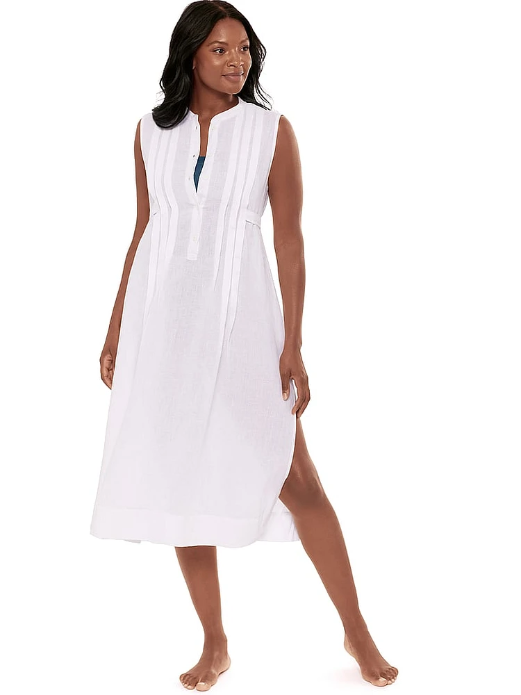 Pleated Beach Dress Cover Up