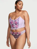 Floral Embroidery Strapless Corset Top