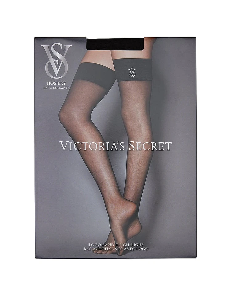 Crystal Logo Thigh Highs