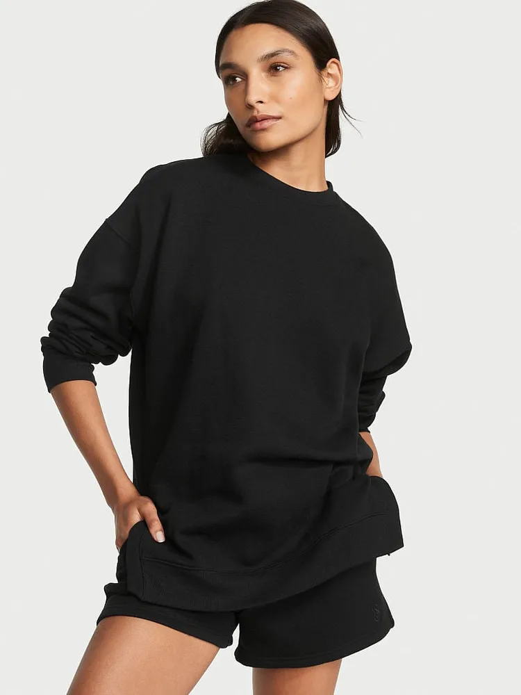 Cotton Fleece Mock Neck Pullover