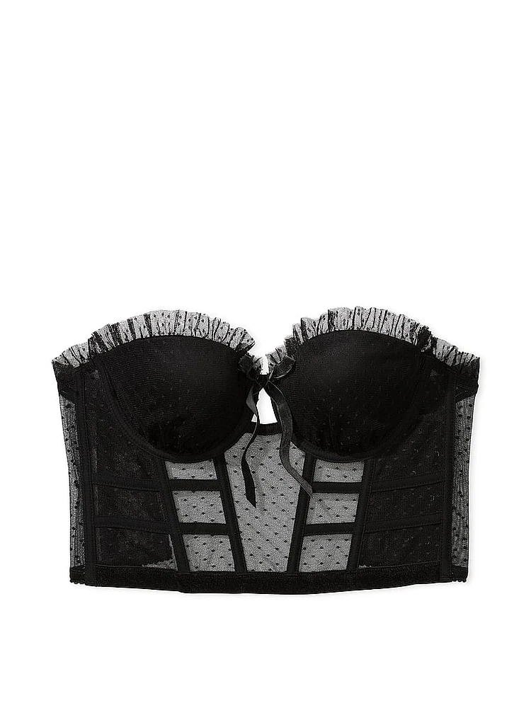 Strapless Dotted Mesh Corset Top