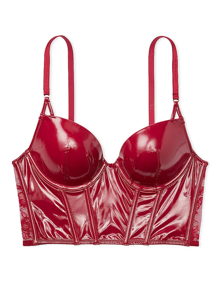 Midnight Affair Faux Patent Leather Push-Up Corset Top