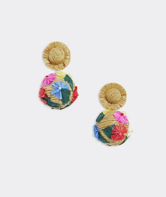 Floral Raffia Earrings