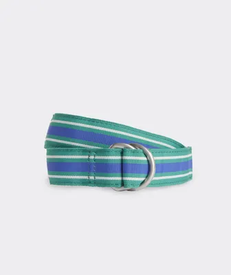 Stripe Ribbon D-Ring Belt
