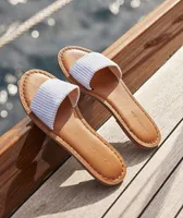 Seersucker Leather Slide