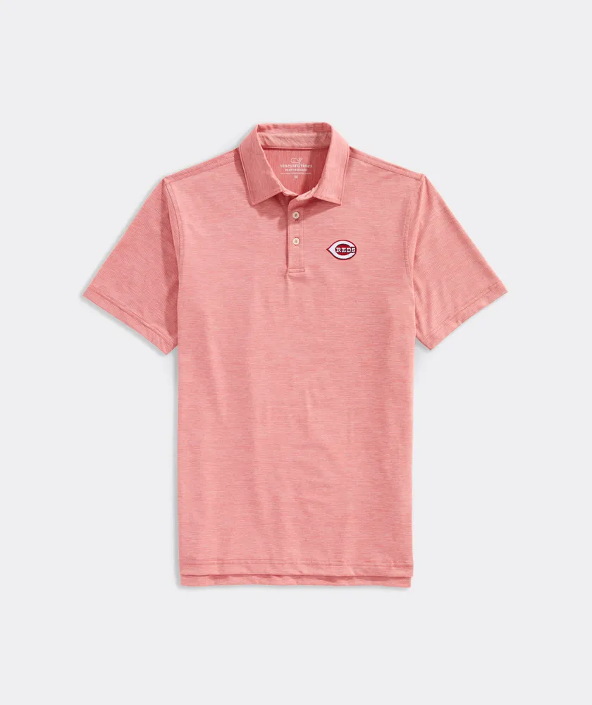 Cincinnati Reds Destin Stripe Sankaty Polo
