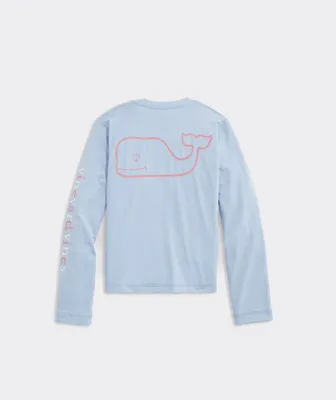 Girls' Vintage Whale Long-Sleeve Swim Shirt