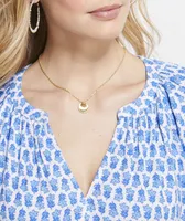 Seastitch Floral Block Print Dress