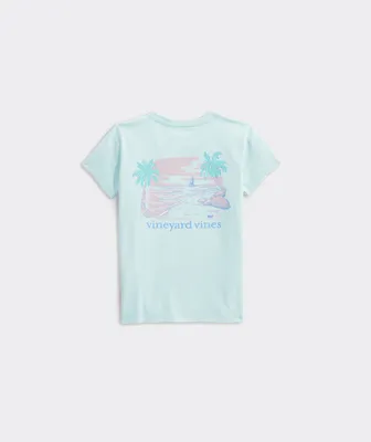 Girls' Beach Scene Short-Sleeve Pocket Tee