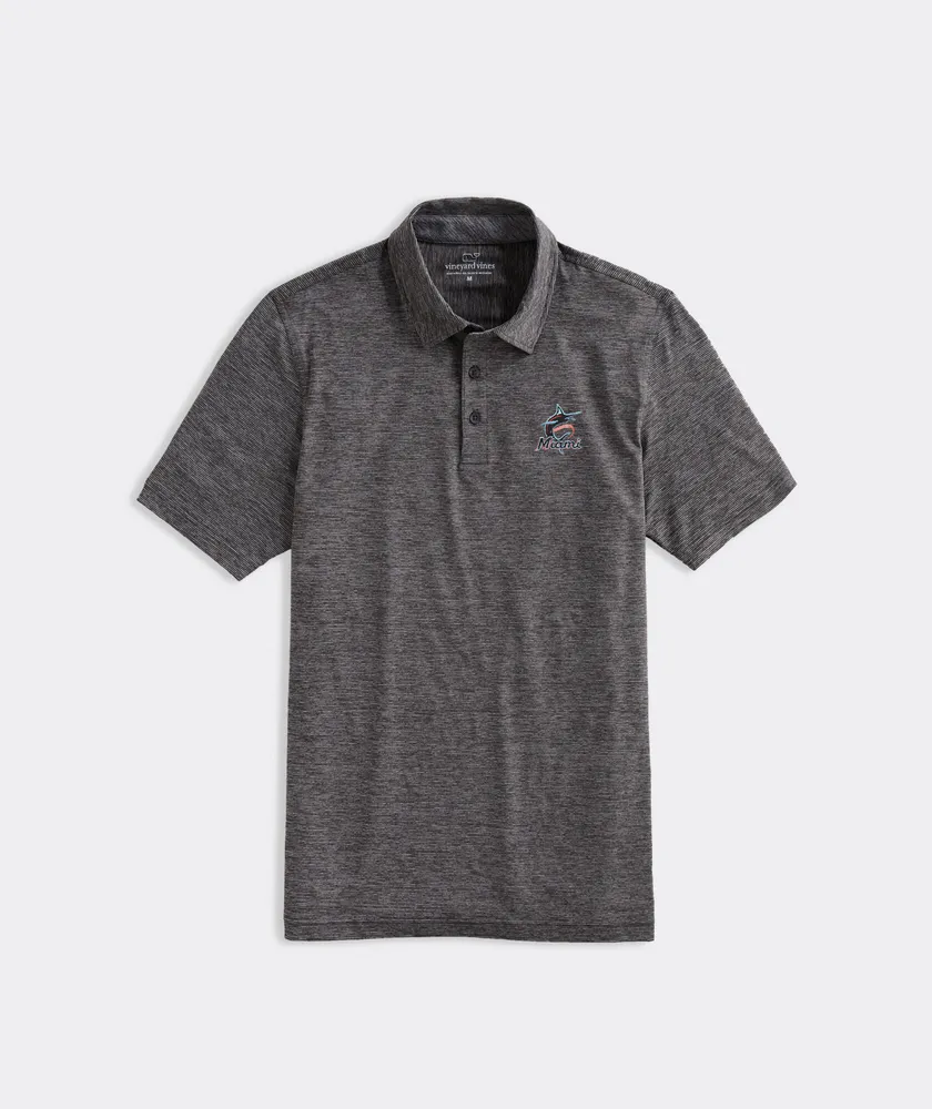 Miami Marlins Destin Stripe Sankaty Polo
